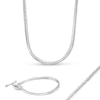Thumbnail Image 1 of 4.0mm Cuban Herringbone Chain Necklace and Bracelet Set in Solid Sterling Silver