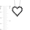 0.95 CT. T.W. Black Diamond Outline Heart Pendant in Sterling Silver