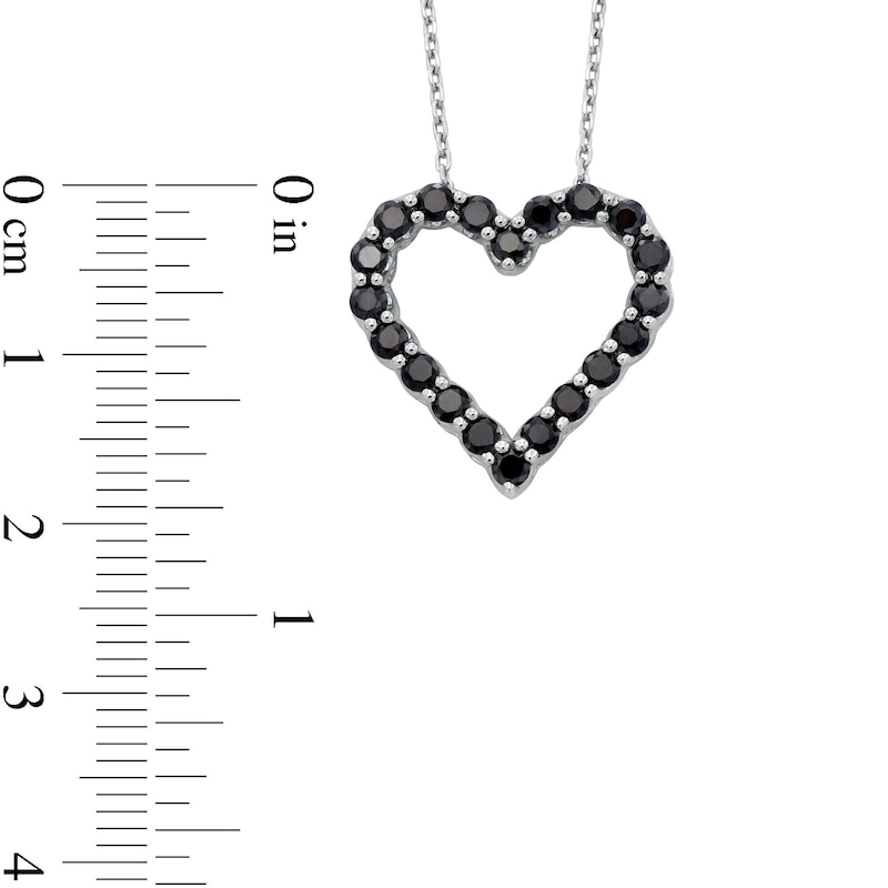 0.95 CT. T.W. Black Diamond Outline Heart Pendant in Sterling Silver|Peoples Jewellers