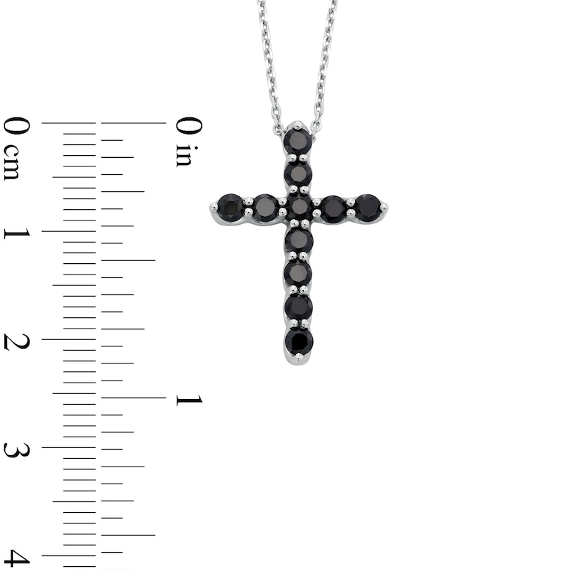 0.95 CT. T.W. Black Diamond Cross Pendant in Sterling Silver|Peoples Jewellers