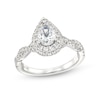 Thumbnail Image 1 of Vera Wang Love Collection Canadian Certified Pear-Shaped Centre Diamond 1.18 CT. T.W. Engagement Ring in 14K White Gold