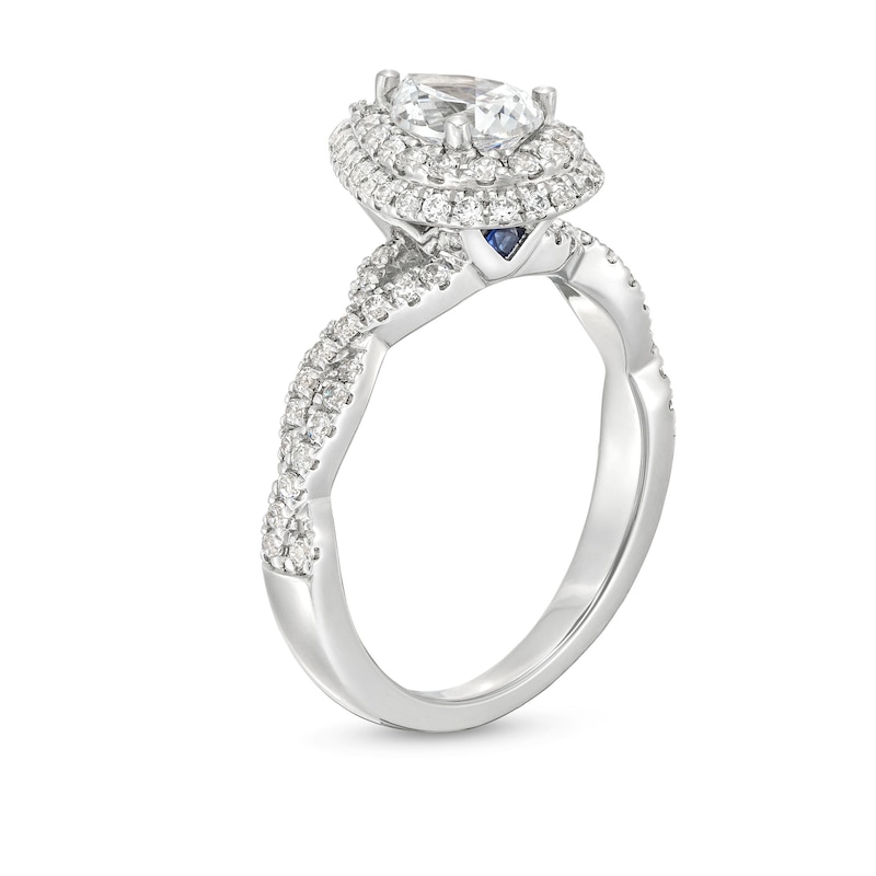 Main Image 3 of Vera Wang Love Collection Canadian Certified Pear-Shaped Centre Diamond 1.18 CT. T.W. Engagement Ring in 14K White Gold