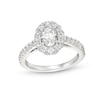 Thumbnail Image 1 of Vera Wang Love Collection Canadian Certified Oval Centre Diamond 1.45 CT. T.W. Frame Engagement Ring in 14K White Gold