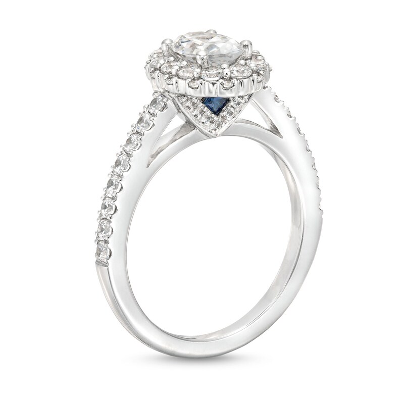 Vera Wang Love Collection Canadian Certified Oval Centre Diamond 1.45 CT. T.W. Frame Engagement Ring in 14K White Gold|Peoples Jewellers