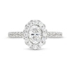 Thumbnail Image 4 of Vera Wang Love Collection Canadian Certified Oval Centre Diamond 1.45 CT. T.W. Frame Engagement Ring in 14K White Gold