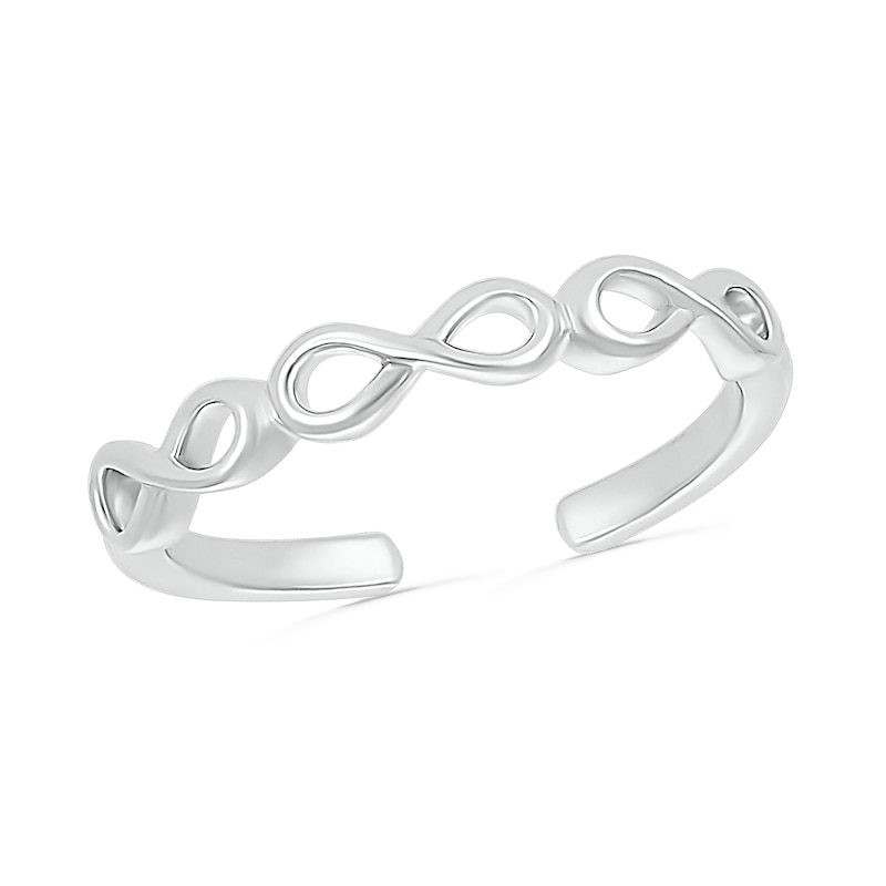 Sideways Infinity Symbols Toe Ring in 10K White Gold|Peoples Jewellers