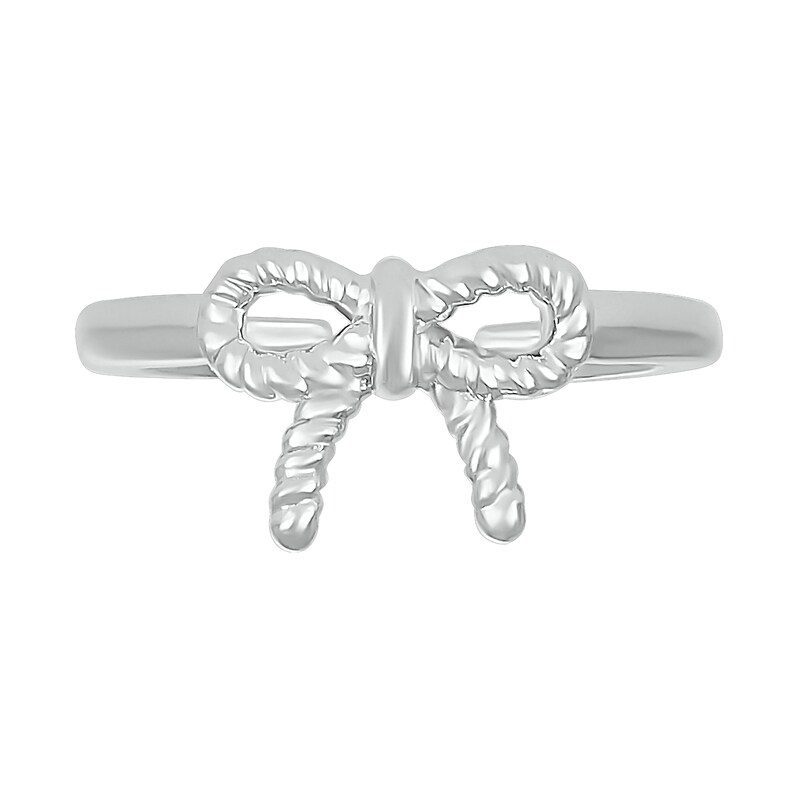 Rope Bow Knot Toe Ring in Sterling Silver