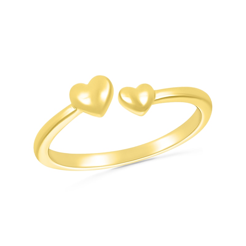 Polished Double Heart Wrap Toe Ring in 10K Gold|Peoples Jewellers