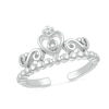 Thumbnail Image 1 of Heart Crown with Scrollwork Toe Ring in Sterling Silver