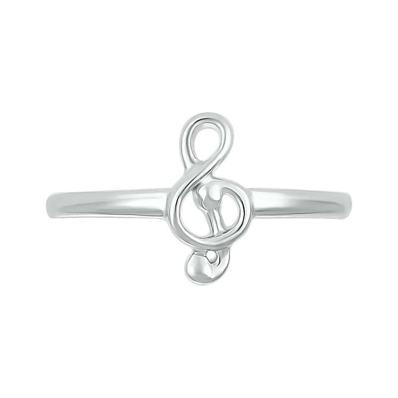 Main Image 3 of Treble Clef Music Note Toe Ring in Sterling Silver