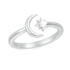 Thumbnail Image 1 of Crescent Moon and Star Wrap Toe Ring in Sterling Silver