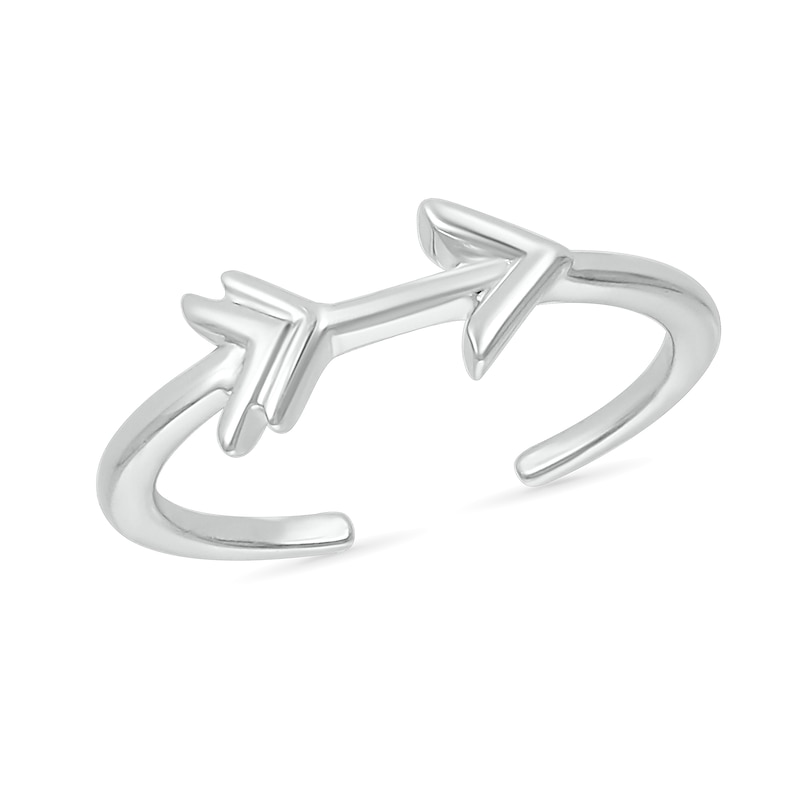 Main Image 1 of Sideways Arrow Toe Ring in 10K White Gold