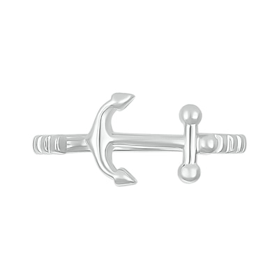 Sideways Anchor Wrap Toe Ring in Sterling Silver