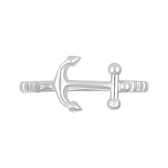 Sideways Anchor Wrap Toe Ring in Sterling Silver