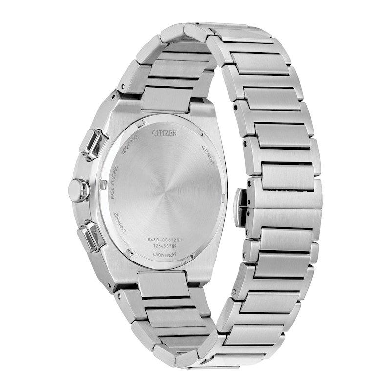 Main Image 3 of Men's Citizen Eco-Drive® Axiom Chronograph Silver-Tone Watch with Black Dial (Model: CA4580-50E)