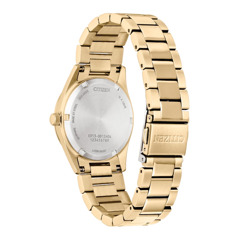 Main Image 3 of Ladies' Citizen Eco-Drive® Diamond Accent Gold-Tone Watch with Mother-of-Pearl Dial (Model: EW2702-59D)
