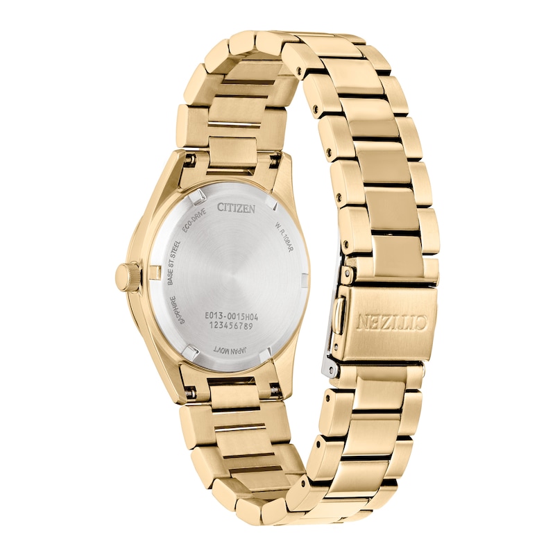 Ladies' Citizen Eco-Drive® Diamond Accent Gold-Tone Watch with Mother-of-Pearl Dial (Model: EW2702-59D)|Peoples Jewellers