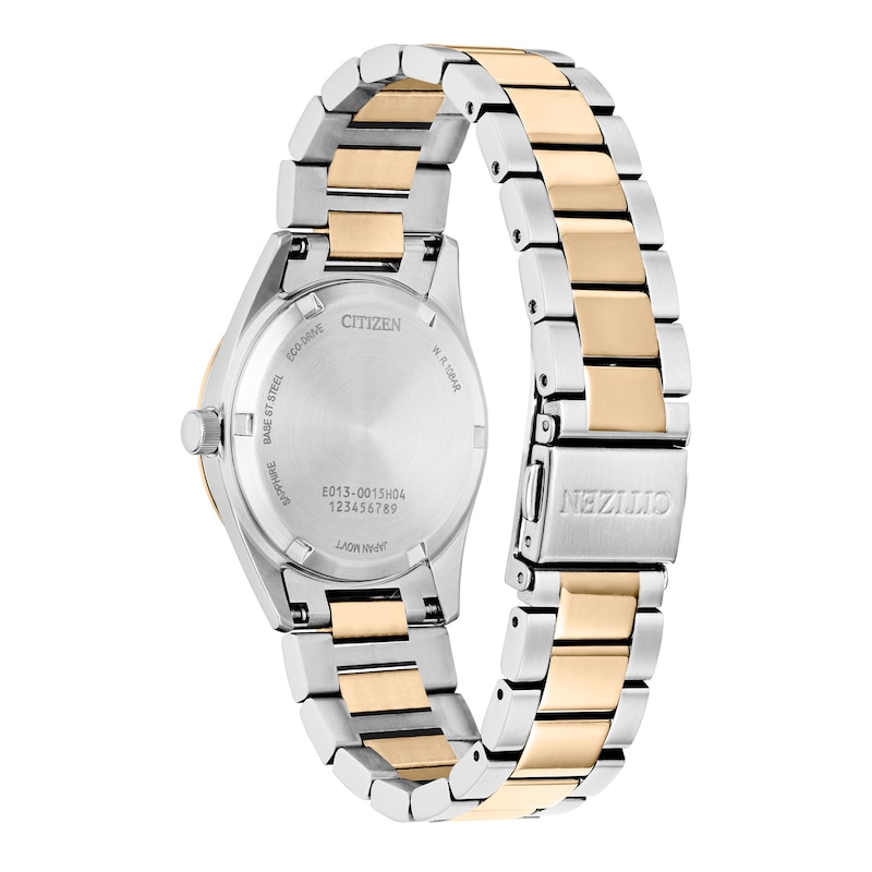 Ladies' Citizen Eco-Drive® Diamond Accent Rose Two-Tone Watch with Pink Dial (Model: EW2706-58X)