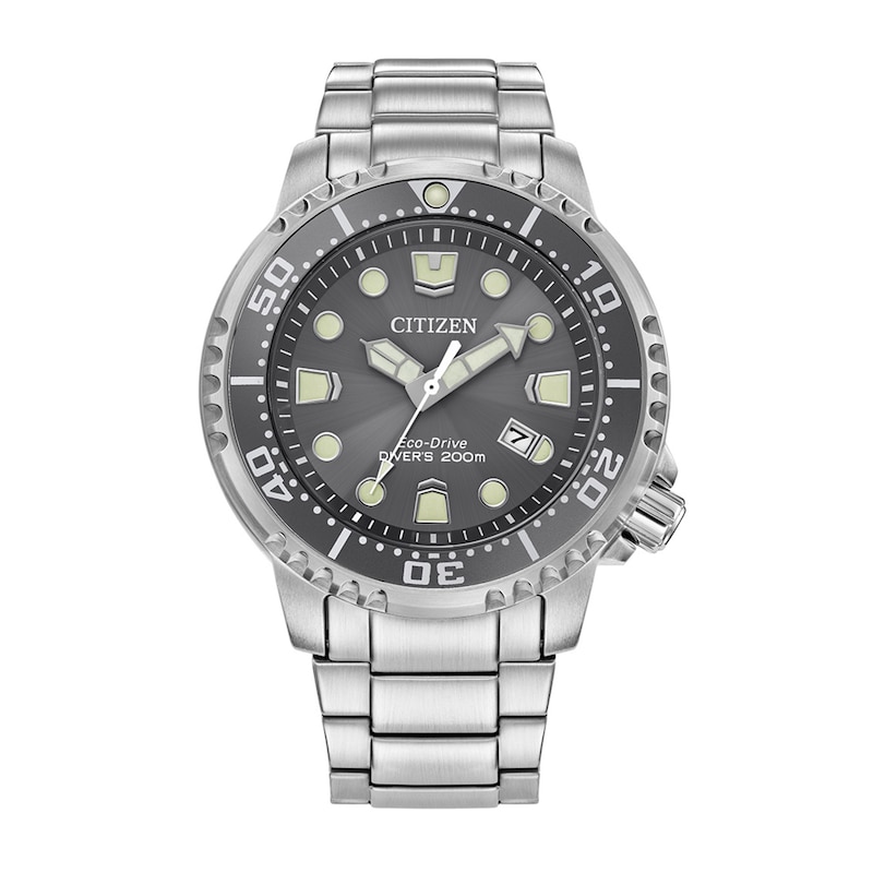 Main Image 1 of Men's Citizen Eco-Drive® Promaster Marine Watch with Sunray Grey Dial (Model: BN0167-50H)