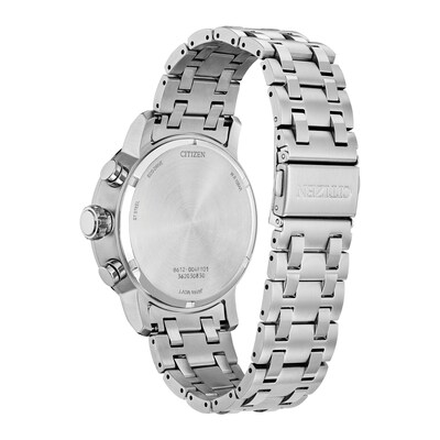 Men's Citizen Eco-Drive® Brycen Chronograph Silver-Tone Watch with Green Dial (Model: CA0851-56X)