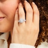 Thumbnail Image 2 of 0.95 CT. T.W. Oval Diamond Shadow Frame Multi-Row Engagement Ring in 14K White Gold (I/I2)