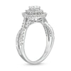 Thumbnail Image 2 of 0.95 CT. T.W. Pear-Shaped Diamond Teardrop Frame Split Shank Engagement Ring in 14K White Gold (I/I2)