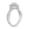 Thumbnail Image 3 of 0.95 CT. T.W. Pear-Shaped Diamond Double Frame Split Shank Engagement Ring in 14K White Gold (I/I2)