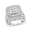Thumbnail Image 1 of 4.00 CT. T.W. Princess-Cut Multi-Diamond Cushion Frame Multi-Row Engagement Ring in 10K White Gold