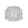 Thumbnail Image 4 of 4.00 CT. T.W. Princess-Cut Multi-Diamond Cushion Frame Multi-Row Engagement Ring in 10K White Gold