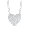 Thumbnail Image 1 of 0.18 CT. T.W. Diamond Heart Pendant in Sterling Silver - 20&quot;