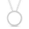 0.23 CT. T.W. Diamond Circle Pendant in Sterling Silver - 20"