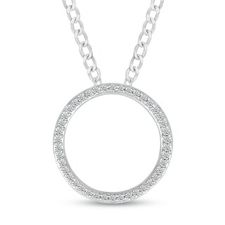 0.23 CT. T.W. Diamond Circle Pendant in Sterling Silver - 20"