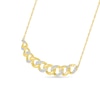 Thumbnail Image 2 of 0.23 CT. T.W. Diamond Curb Chain Bar Necklace in Sterling Silver with 10K Gold Plate