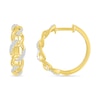 Thumbnail Image 3 of 0.145 CT. T.W. Diamond Curb Chain Hoop Earrings in Sterling Silver with 10K Gold Plate