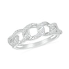 Thumbnail Image 1 of 0.18 CT. T.W. Diamond Curb Chain Ring in Sterling Silver
