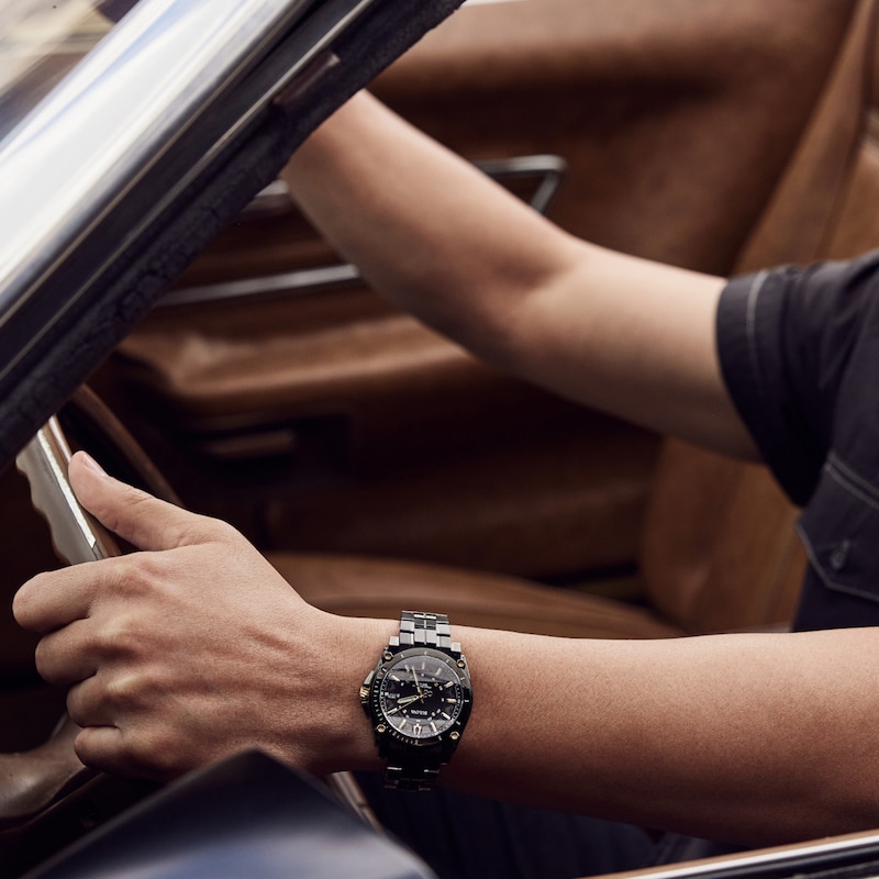 Main Image 4 of Men's Bulova Icon Black IP Watch with Black Dial (Model: 98B408)