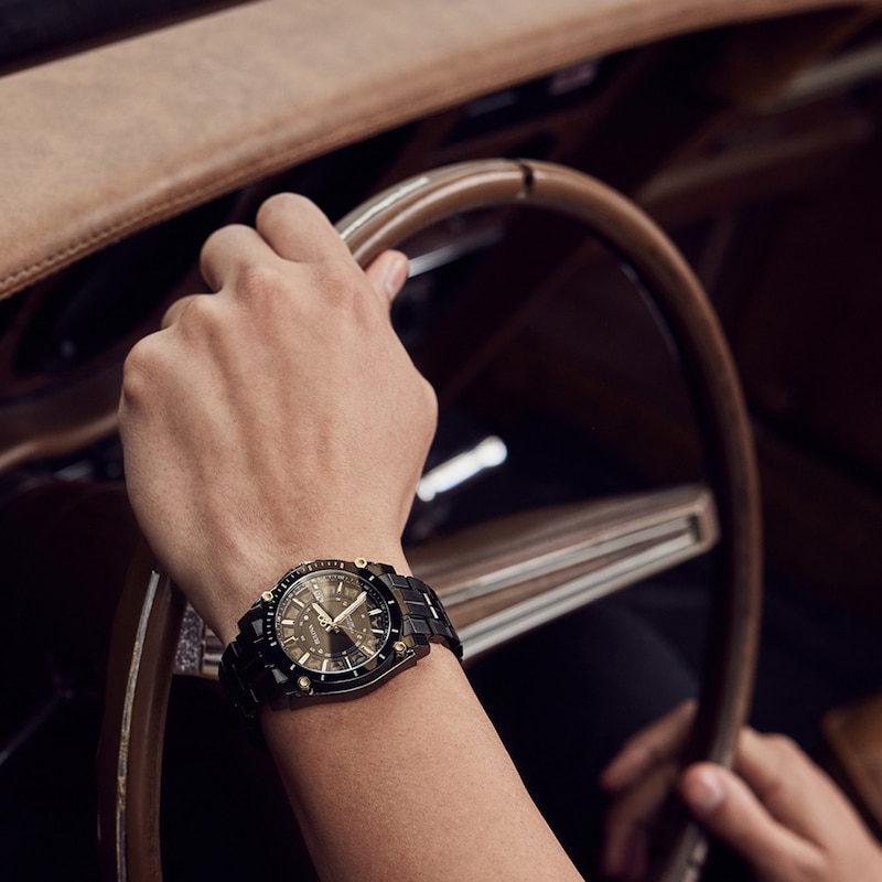 Main Image 5 of Men's Bulova Icon Black IP Watch with Black Dial (Model: 98B408)