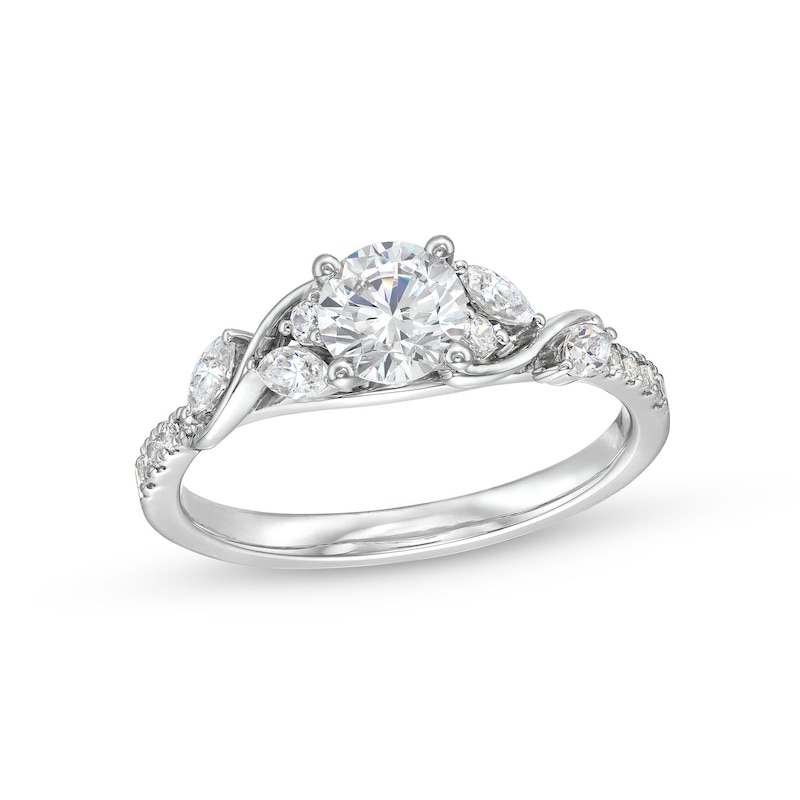 Main Image 1 of 0.80 CT. T.W. Diamond Vine Cascading Engagement Ring in 14K White Gold (I/I2)