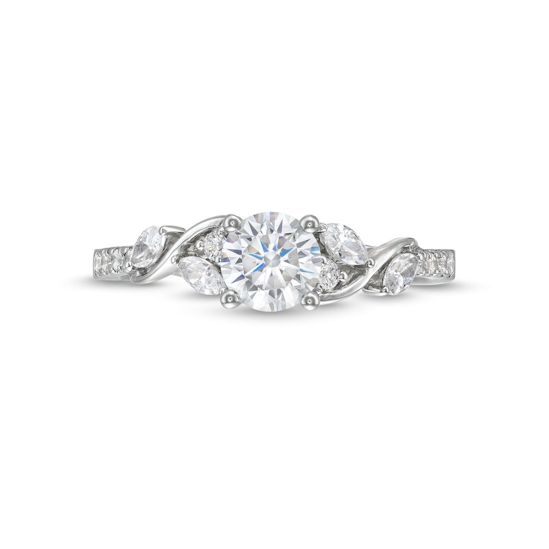 Main Image 4 of 0.80 CT. T.W. Diamond Vine Cascading Engagement Ring in 14K White Gold (I/I2)