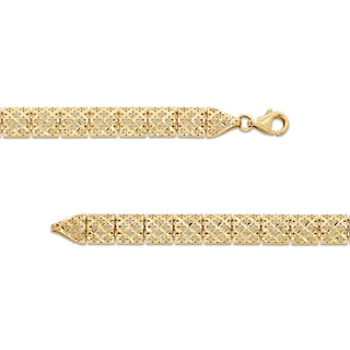 Fancy Link Bracelet in 10K Gold - 7.25"