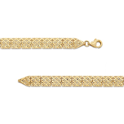 Fancy Link Bracelet in 10K Gold - 7.25"