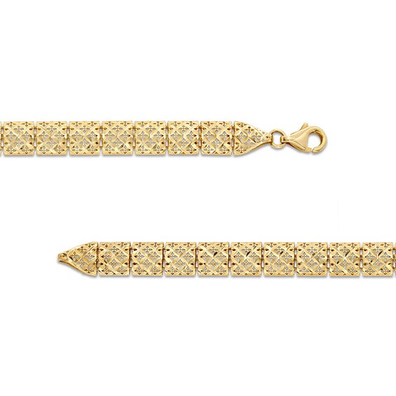 Fancy Link Bracelet in 10K Gold - 7.25"