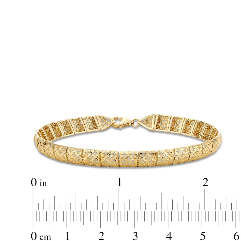 Fancy Link Bracelet in 10K Gold - 7.25"