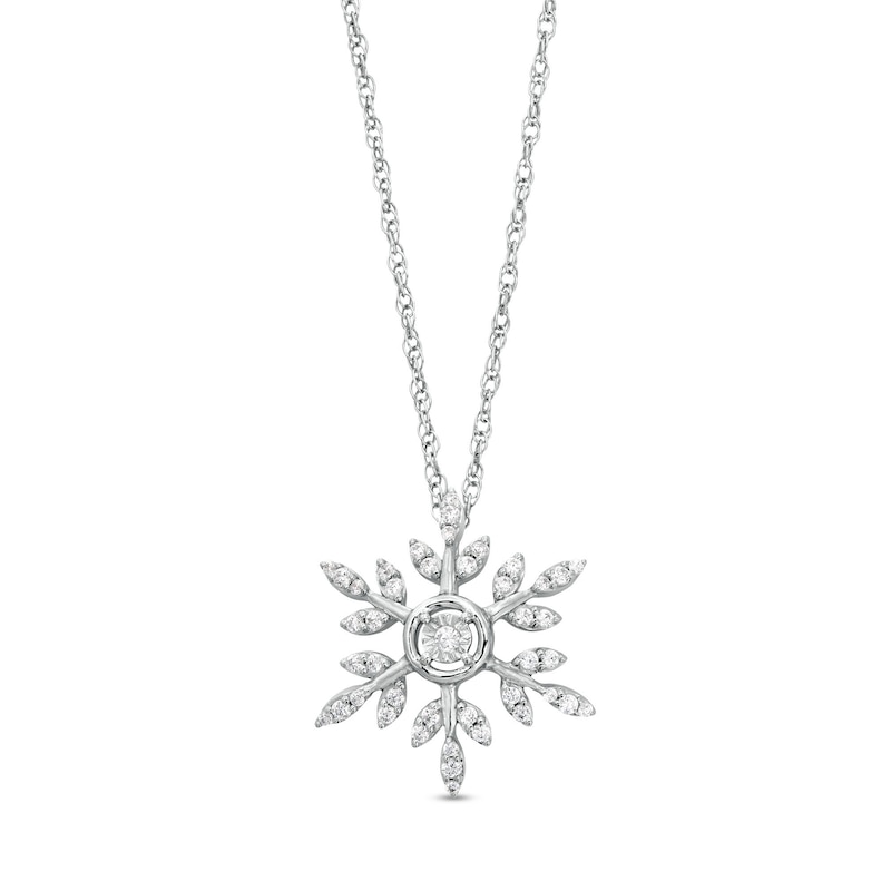 0.20 CT. T.W. Diamond Snowflake Pendant in Sterling Silver