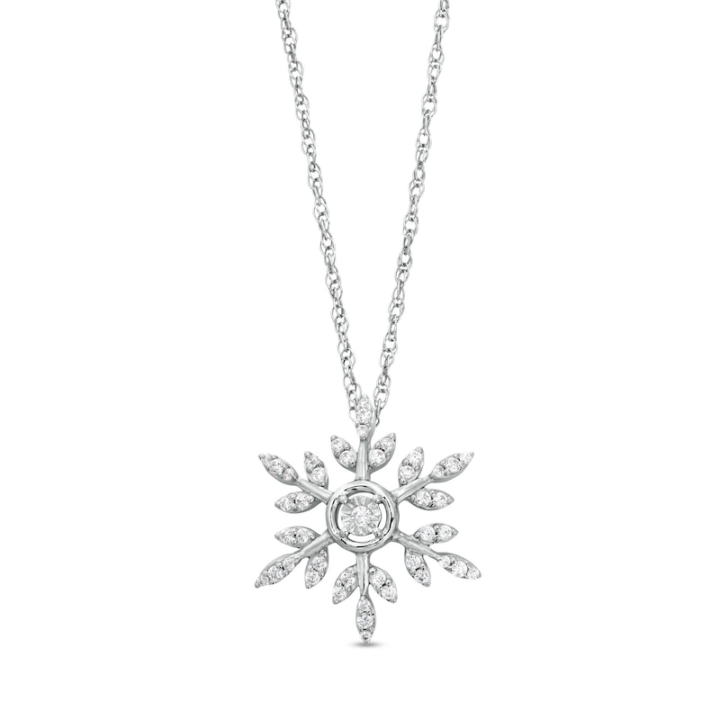 0.20 CT. T.W. Diamond Snowflake Pendant in Sterling Silver|Peoples Jewellers