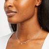Thumbnail Image 2 of 0.23 CT. T.W. Multi-Diamond Three Stone Station Necklace and Stud Earrings Set in Sterling Silver