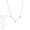 Thumbnail Image 5 of 0.23 CT. T.W. Multi-Diamond Three Stone Station Necklace and Stud Earrings Set in Sterling Silver