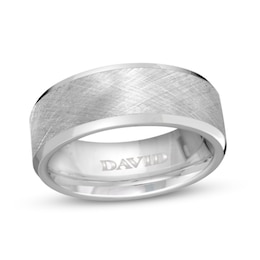 Men's Engravable 7.0mm Ridged Edge Band in Cobalt Chromium (1 Line)