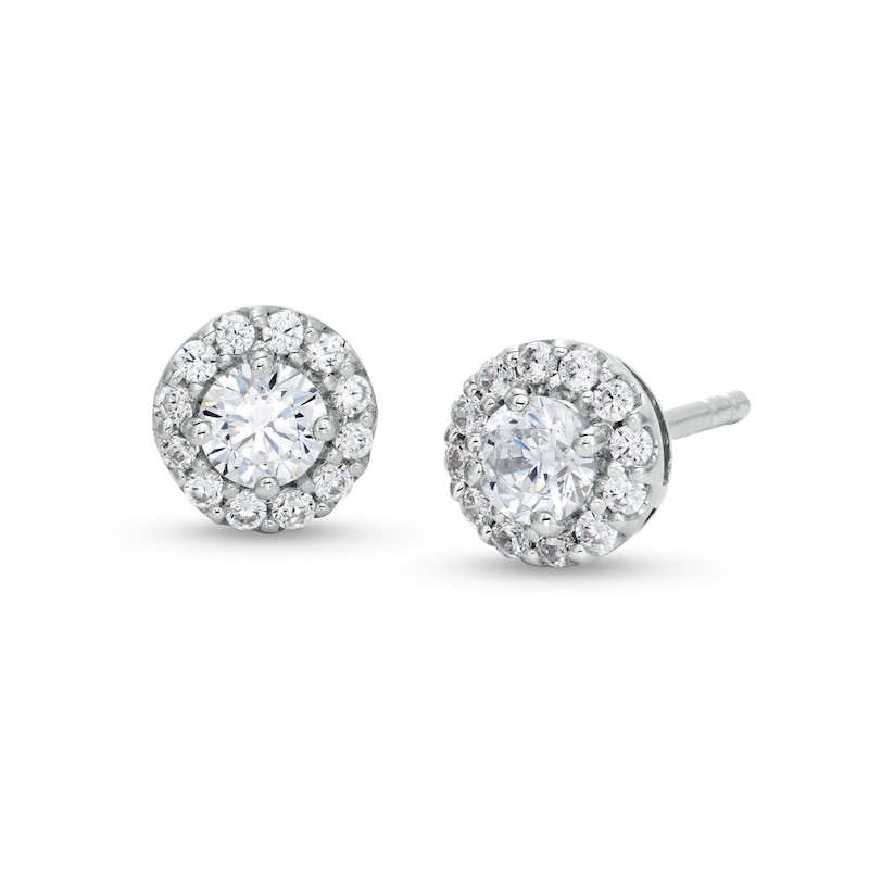 0.50 CT. T.W. Diamond Frame Stud Earrings in 10K White Gold (J/I3 ...