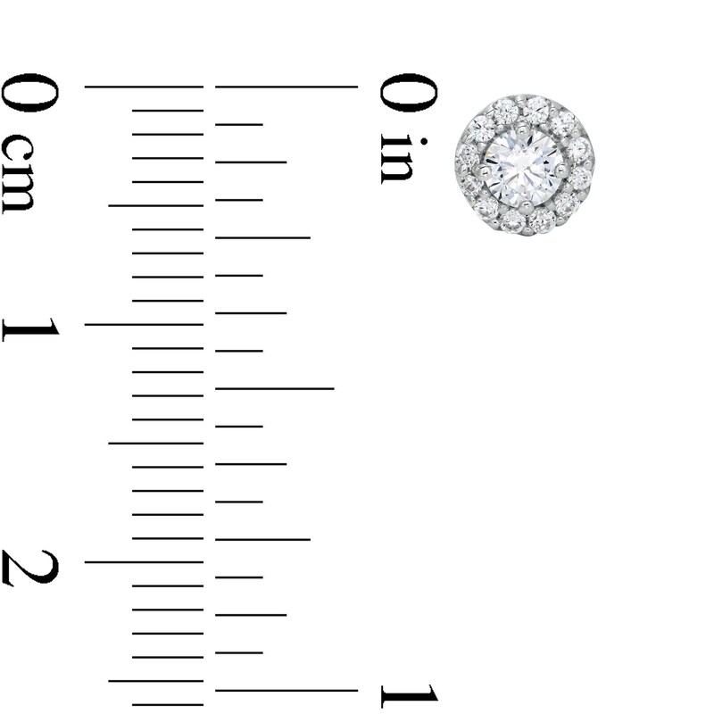 Main Image 3 of 0.50 CT. T.W. Diamond Frame Stud Earrings in 10K White Gold (J/I3)